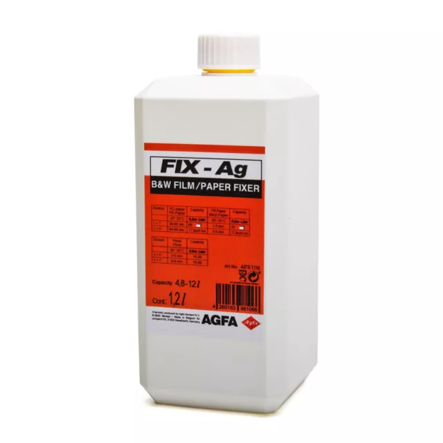 Agfa FIX-AG Agefix 1,2 Litro Fixer B/W S/W Fijador Fixier Foto Química