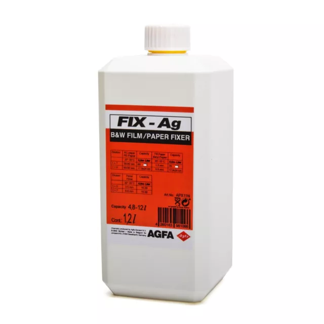Fijador Agfa Fix-Ag Agefix 1,2 litros B/W S/W fijador fijador foto química