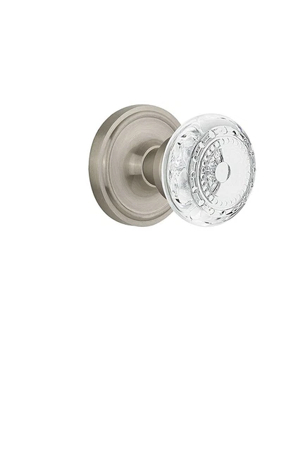 Nostalgic Warehouse Classic Rosette w/ Crystal Meadows Privacy Door Knob Nickel