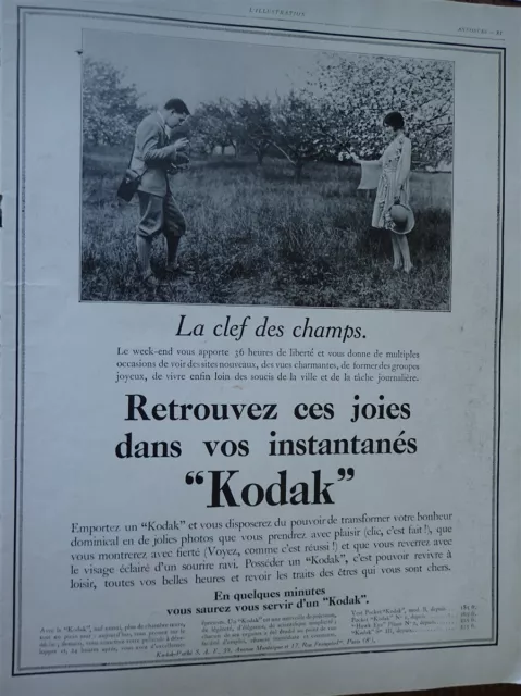 KODAK photo + OVOMALTINE aliment tonique publicité papier ILLUSTRATION 1929