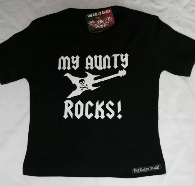 My Aunty Rocks! - Alternative Funny Rock Guitar Black Baby T Shirt