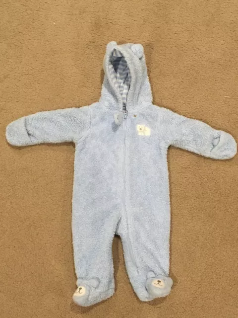 Carter's Fleece One Piece Snowsuit, Baby size 6 months, powder blue