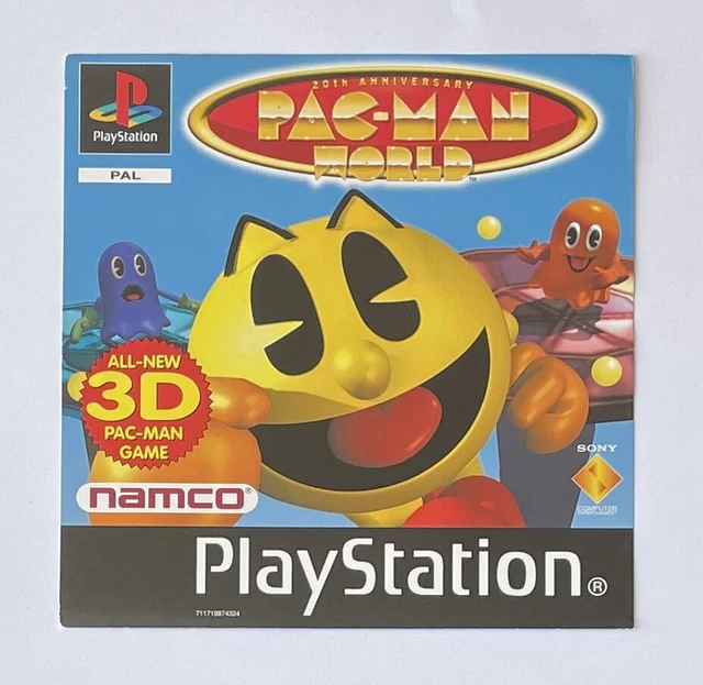 PAC MAN WORLD PAL PlayStation PS1 BLACK LABEL Front Cover Insert Box ...