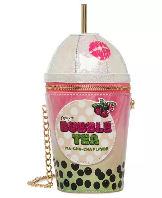 Betsey Johnson Kitsch Bubble Tea Crossbody Bag BJ33010N NEW SEALED