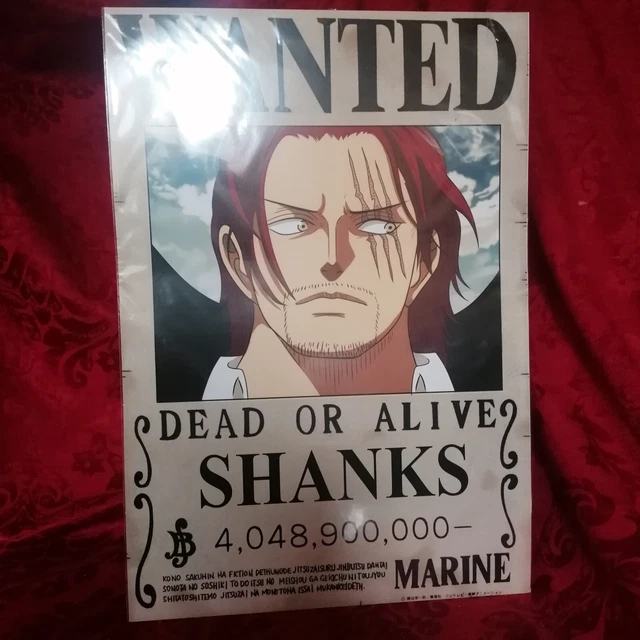 One Piece Wanted Bounty Poster Shanks Anime Manga A3 vrogue.co