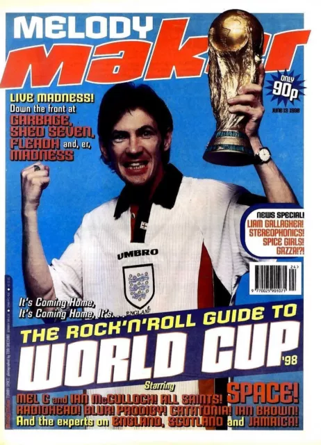 F1` Melody Maker Cover Page Picture Size 15X11 World Cup 1998