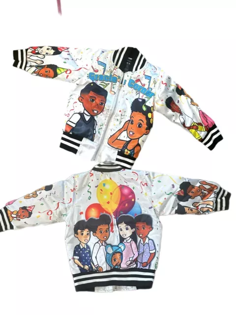 Unisex Kids Bomber Jacket Multicolor DimiRogue Gracie’s Corner Print Full Zipper