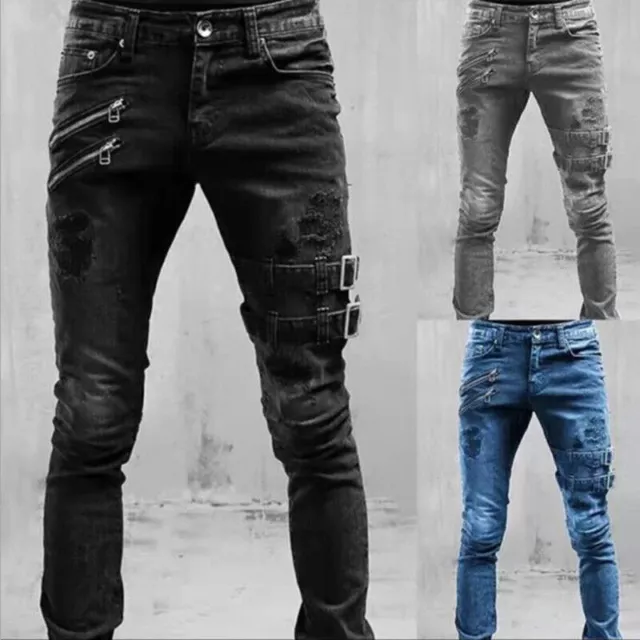 Herren Denim Jeans Hosen Stretch Slim fit Skinny Jeanshose Designer Jeans Hose