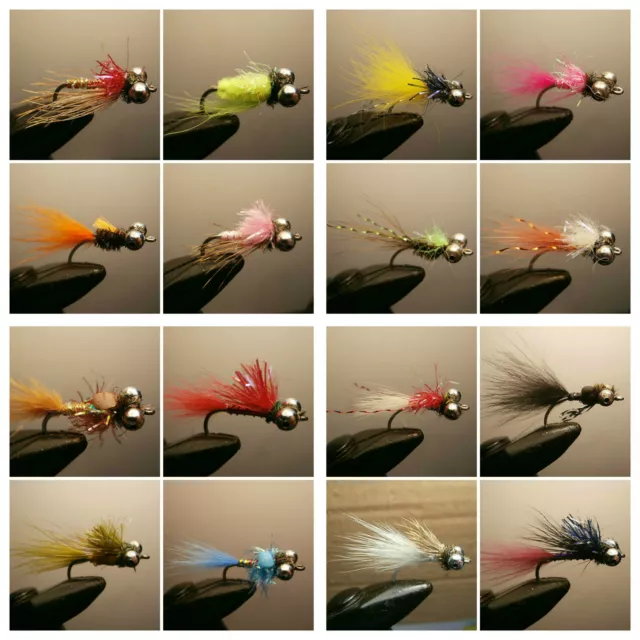 48 Streamers Con Ojos De Cadena (4 Modelos) Para Pesca A Mosca  (1625)