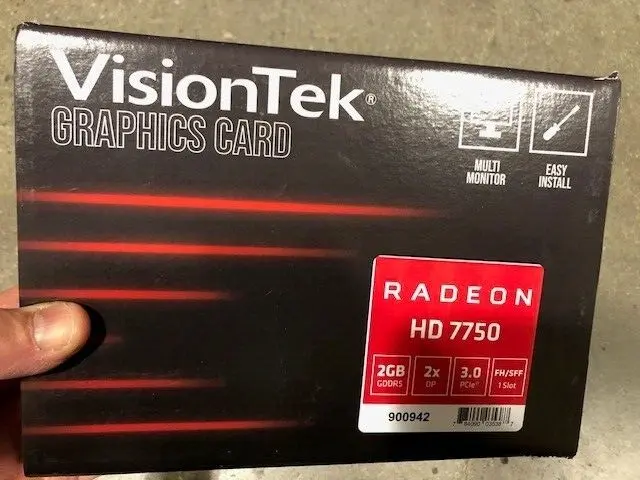 VisionTek - AMD Radeon HD 7750 2GB GDDR5, 2x dp, 3.0 PCle ,FH/SFF Graphics Card