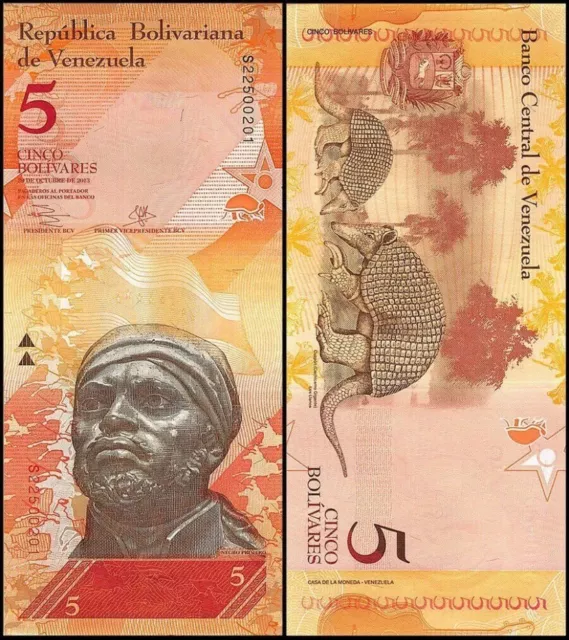 VENEZUELA 5 Bolivar Fuerte, 2014, P-89, UNC World Currency