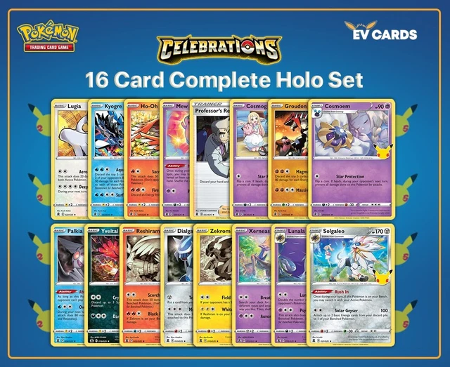 POKEMON CELEBRATIONS 25TH Anniversary Complete Holo Rare Set of 16 Card