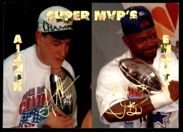 1994/95 Super MVPs #90 Emmitt Smith & Troy Aikman HOF RARE! Dallas Cowboys