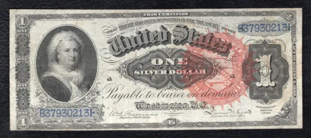 Fr. 217 1886 $1 One Dollar “Martha” Silver Certificate Currency Note Very Fine