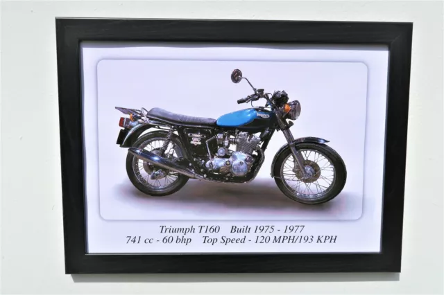 Triumph T160 750cc Motorcycle - A3 Size Print Poster on Photographic Paper 2