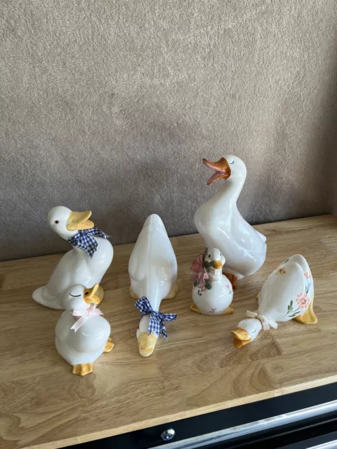 🧩Vintage Ceramic White Ducks Lot