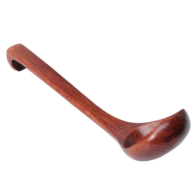 Home Kitchen Tableware Hook End Design Wooden Soup Ladle Kitchen Supplies