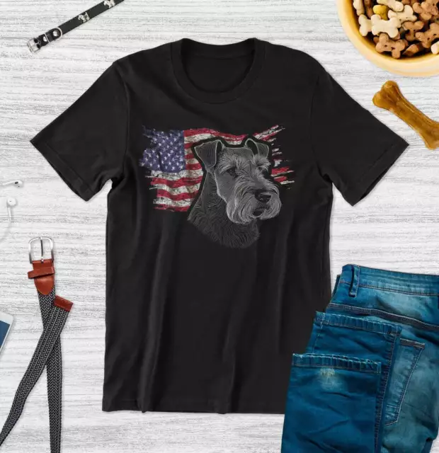 Patriotic Welsh Terrier American Flag - Adult Unisex T-Shirt 2