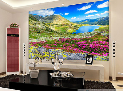 eBay 3D Pure Fleur 5 Photo Papier Peint en Autocollant Murale Plafond Chambre Art 