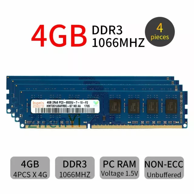 32GB 16GB 8GB 4GB PC3-8500 DDR3 1066mhz 240pin Desktop Memory For Hynix Lot UL 3