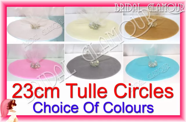 100-500pc Tulle Circles 23cm (9") Bomboniere Wedding Favour Rounds Candy Wrap