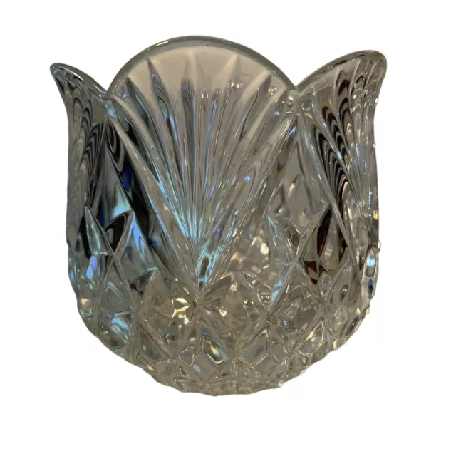 Shannon “Designs of Ireland” 24% Leaded Crystal Rose Bowl, Hand Made