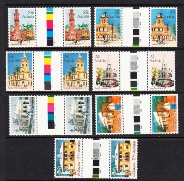1982 Australian -  Historic Post Offices - MNH Gutter set of 7