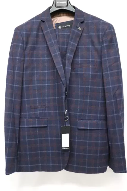 Men's Navy-Blue Check 3 Piece Suit – Paul Andrew Kenneth