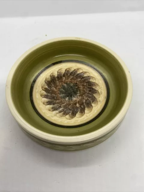 Joba Stamford Devon Studio Pottery - retro Glazed Round Dish / Bowl 14 Cms Stamp