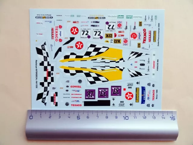 Decal 1/43 Fmm Porsche 996 Gt Cup Belcar 99 Zolder Francorchamps 2000 Kit