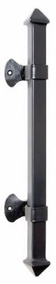 large powdercoat black square pull handle,front / entrance door,450mm TH 1924