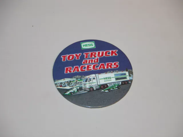 Hess 2003 Toy Truck And Race Cars Cashier Button Mint