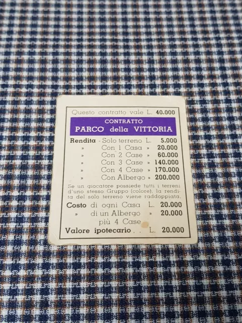 clinică partid democratic latin  CONTRATTO PARCO VITTORIA Monopoli Ricambio Vintage In Lire Gioco In Scatola  EUR 1,99 - PicClick FR