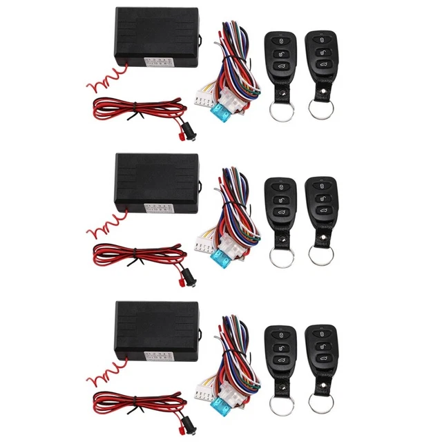 Kit Système d'Entrée Sans Clé 12V Alarme de Voiture Démarrage à Distance Bouton-Poussoir