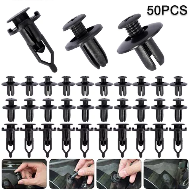 50x Car Body Trim Clips Retainer Rivets Screw Panel Push Fastener Bumper Auto .