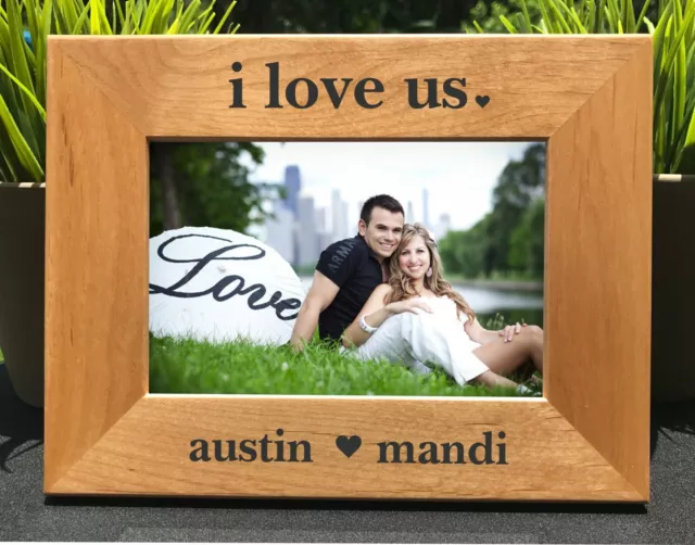 I Love Us ~ Engagement ~ Wedding ~ Personalized Engraved Picture Frame