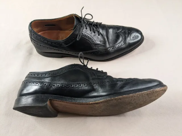 Allen Edmonds Boardwalk Dres Shoes Black Leather Longwing Derby Oxfords 11.5 D