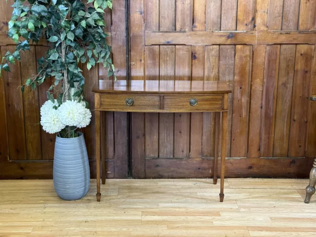 Quality Reproduction Bowfront Writing Desk \ Mahogany Console Hall Table 2