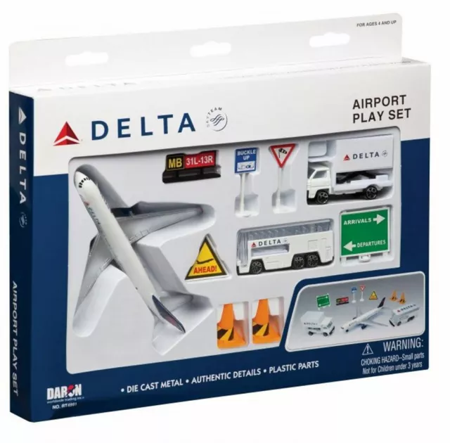 Delta Airlines Playset, White - Daron RT4991 - Diecast Model Toy Car