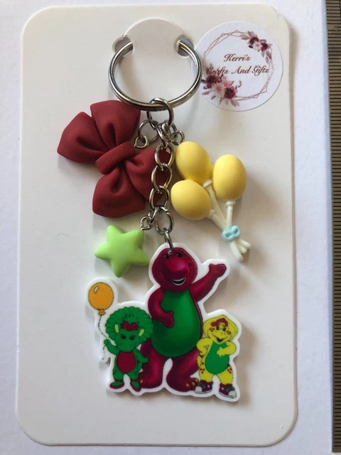 BARNEY BABY BOP & Bj Dinosaur Themed Keyring Keychain With Decorative ...
