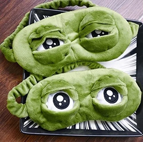 2X Frosch Augenmaske Blackout Brille, Plüsch Schlafmasken für Erwachsene Kinder 8