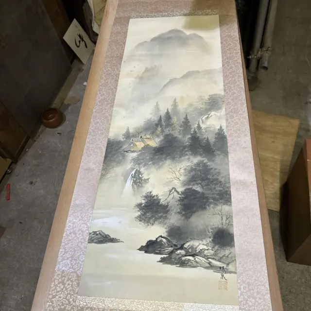 Kakejiku Japanese Hanging Scroll Asian Culture Painting Picture River Mountain