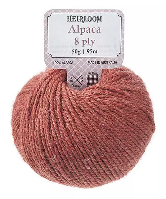 Heirloom 50g "Alpaca" 8-Ply 100% Alpaca Wool Knitting Yarn