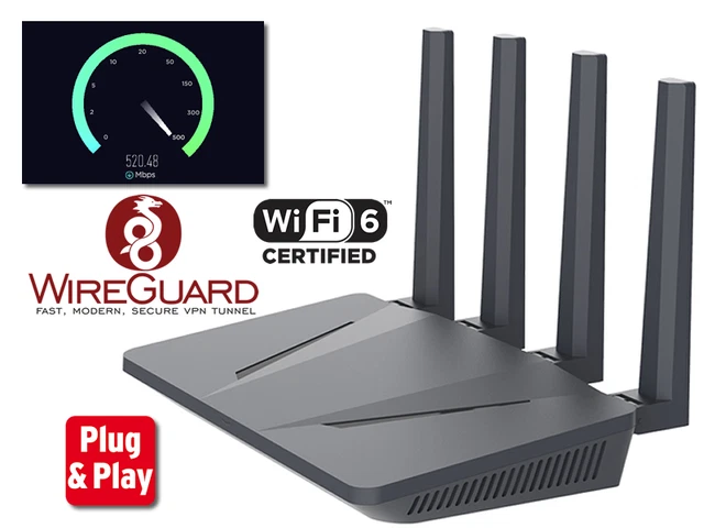 AX18 WiFi 6 router VPN Wireguard preconfigurato 130 server e nessun sub da pagare
