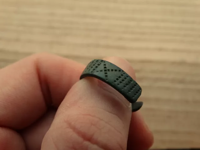 Lamellar punch ornamented  Viking finger ring . c 8-10 AD. Kievan Rus. Viking. 3