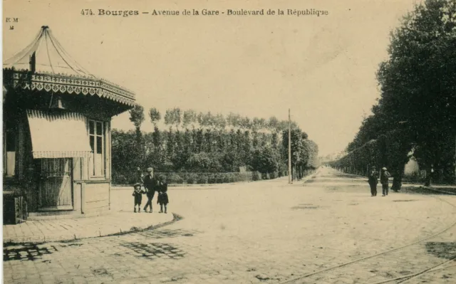 France Bourges - Avenue de La Gare Vieux Rare Vue Carte Postale