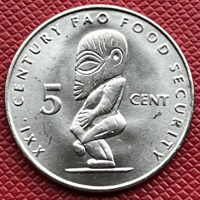 Cook Islands 2000 Plated Steel 5 Cents. Elizabeth II. FAO Issue. UNC BU. KM# 369