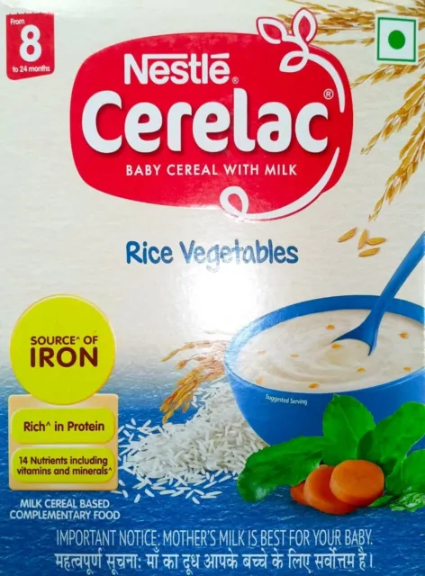 3*Nestlé CERELAC Baby Cereal with Milk, Rice Veg–From 8 Months,300g Ex 8/24