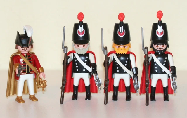 PLAYMOBIL VINTAGE PIRATES lot soldats tuniques rouges guérite 3544 de PLAYMOBIL VINTAGE PIRATES lot soldats tuniques rouges guérite 3544 de