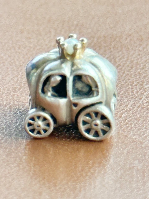 Authentic Pandora Sterling Silver and 14k Pearl Gold ROYAL CARRIAGE Charm